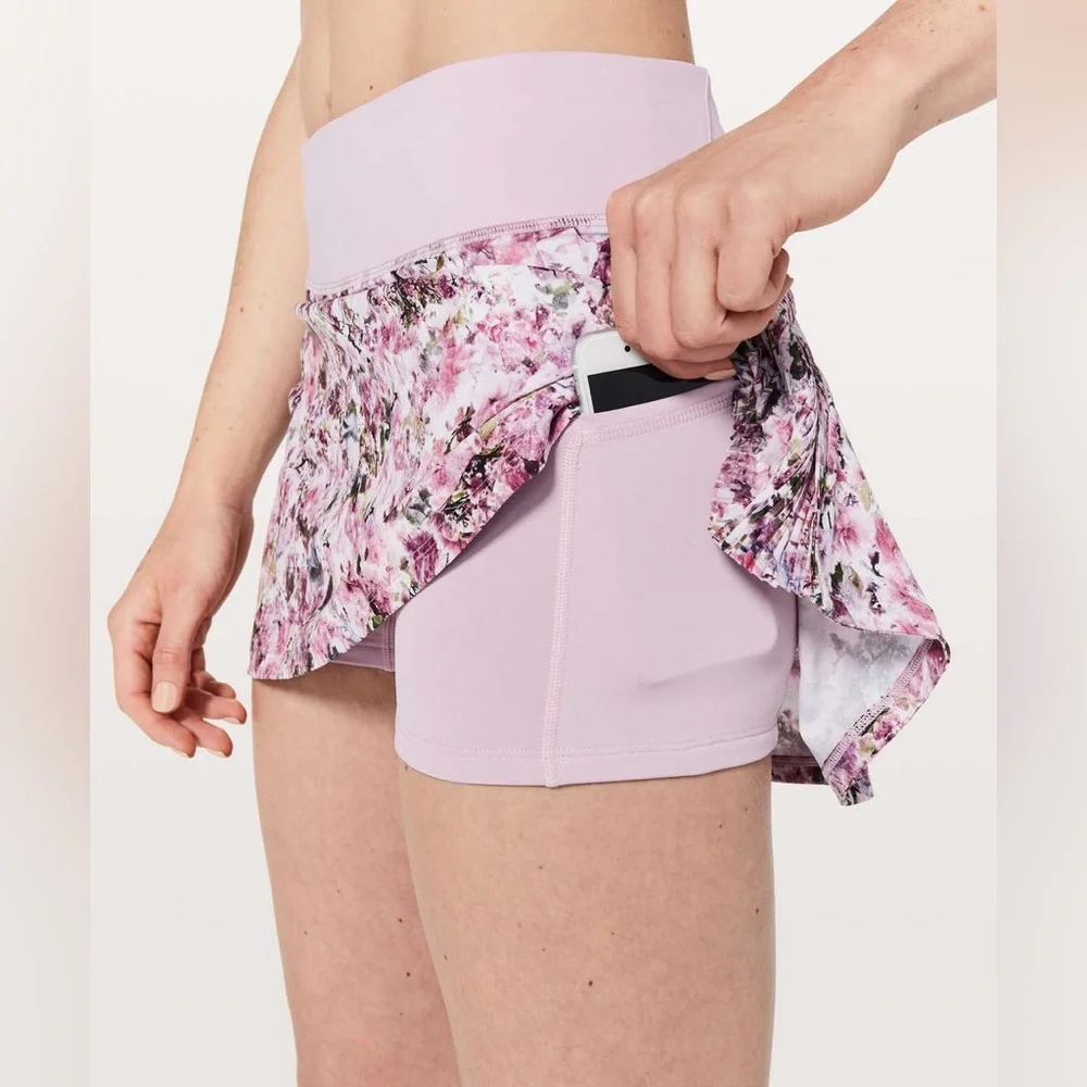 lululemon athletica Pink Floral Athletic Skirt
